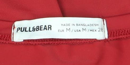 Womens UK Size M Pull&Bear Red Basic T-Shirt