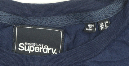 Womens UK Size 10 Superdry Blue Basic T-Shirt
