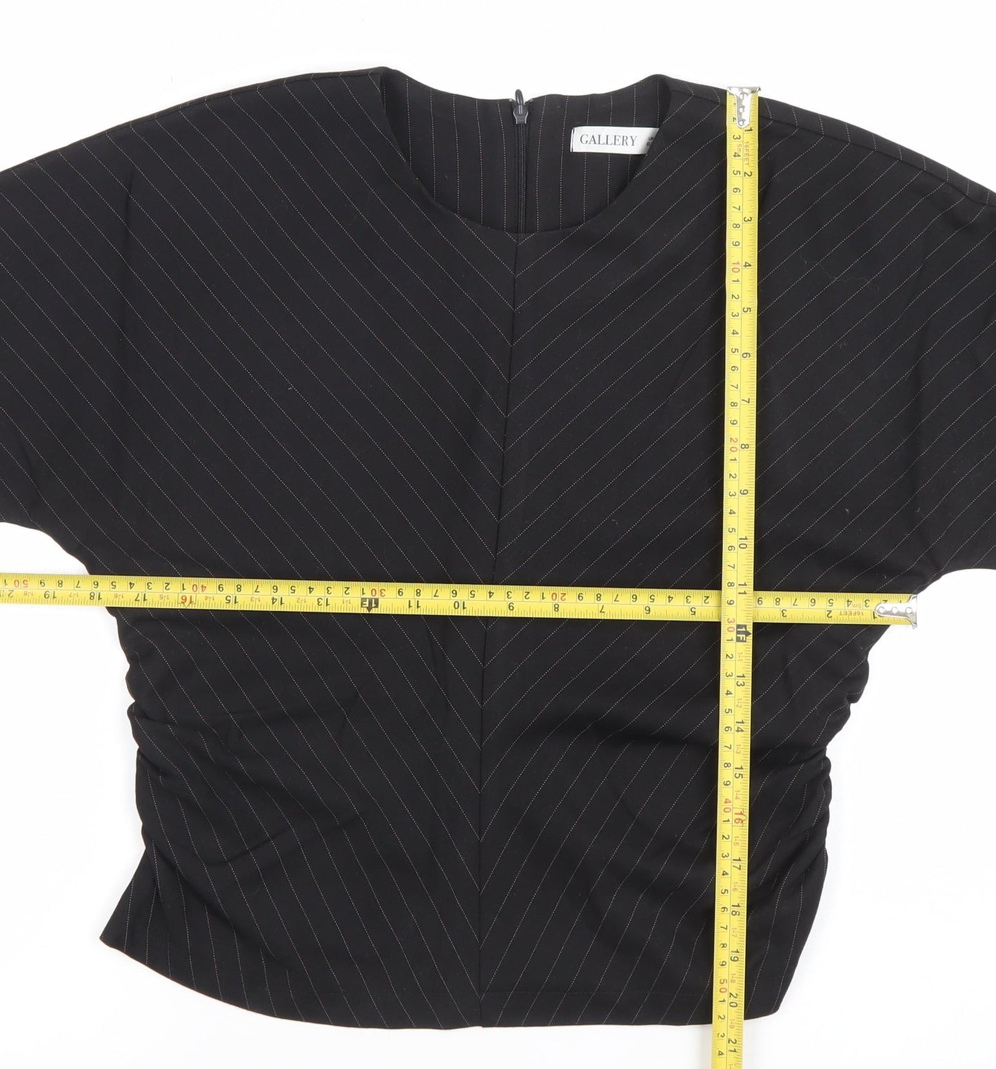 Womens UK Size 10 Gallery Black Basic Blouse