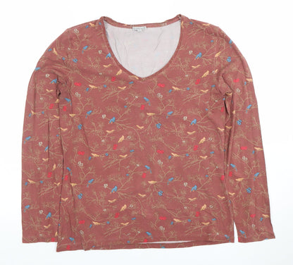 Womens UK Size L Kettlewell Brown Basic T-Shirt