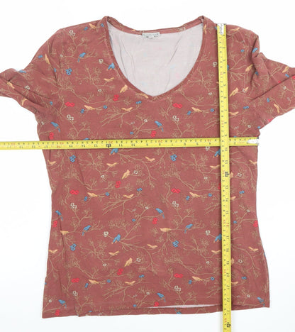 Womens UK Size L Kettlewell Brown Basic T-Shirt