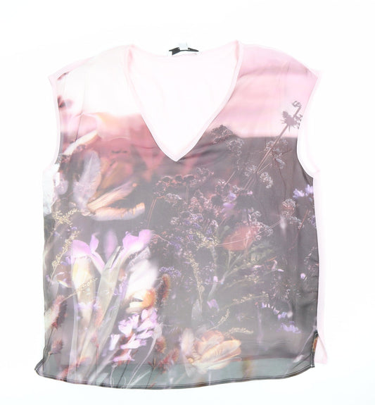 Womens UK Size 8 NEXT Pink Basic Blouse