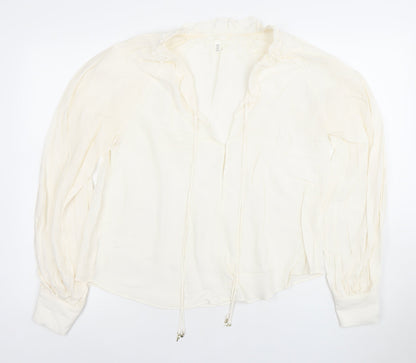 Womens UK Size XS H&M Ivory Tunic Blouse