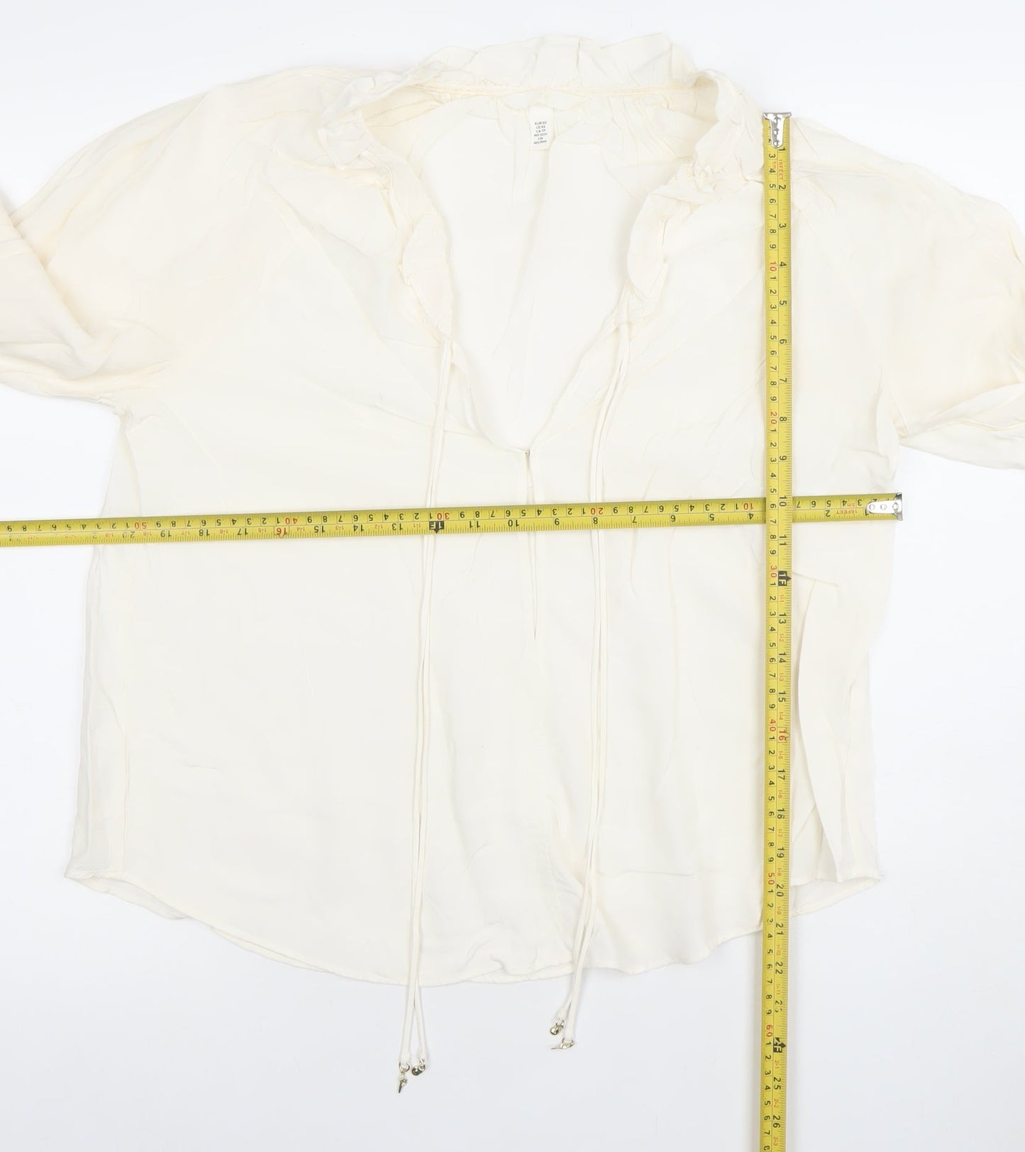 Womens UK Size XS H&M Ivory Tunic Blouse
