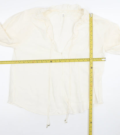Womens UK Size XS H&M Ivory Tunic Blouse