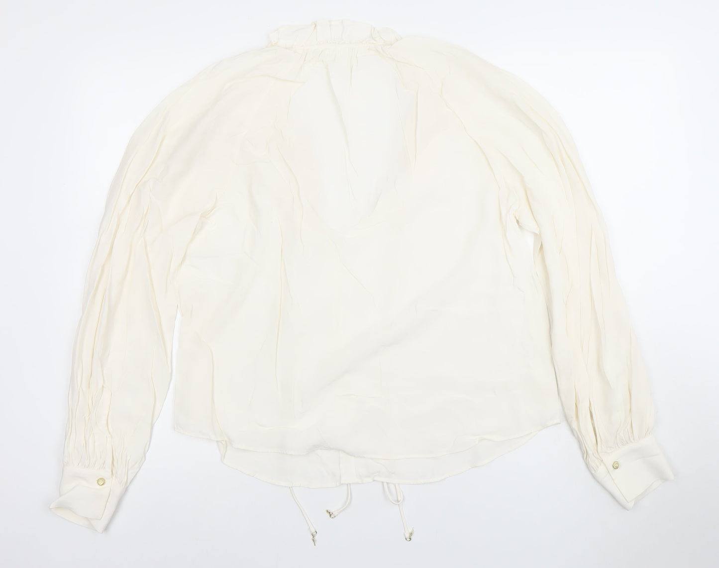 Womens UK Size XS H&M Ivory Tunic Blouse