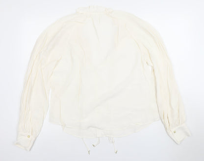 Womens UK Size XS H&M Ivory Tunic Blouse