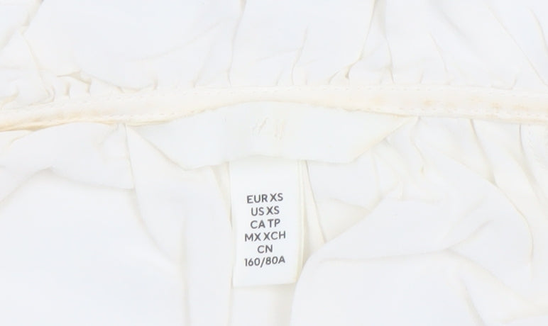 Womens UK Size XS H&M Ivory Tunic Blouse