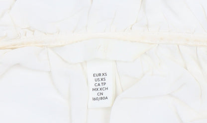 Womens UK Size XS H&M Ivory Tunic Blouse
