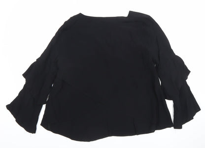 Womens UK Size 10 Topshop Black Tunic Blouse