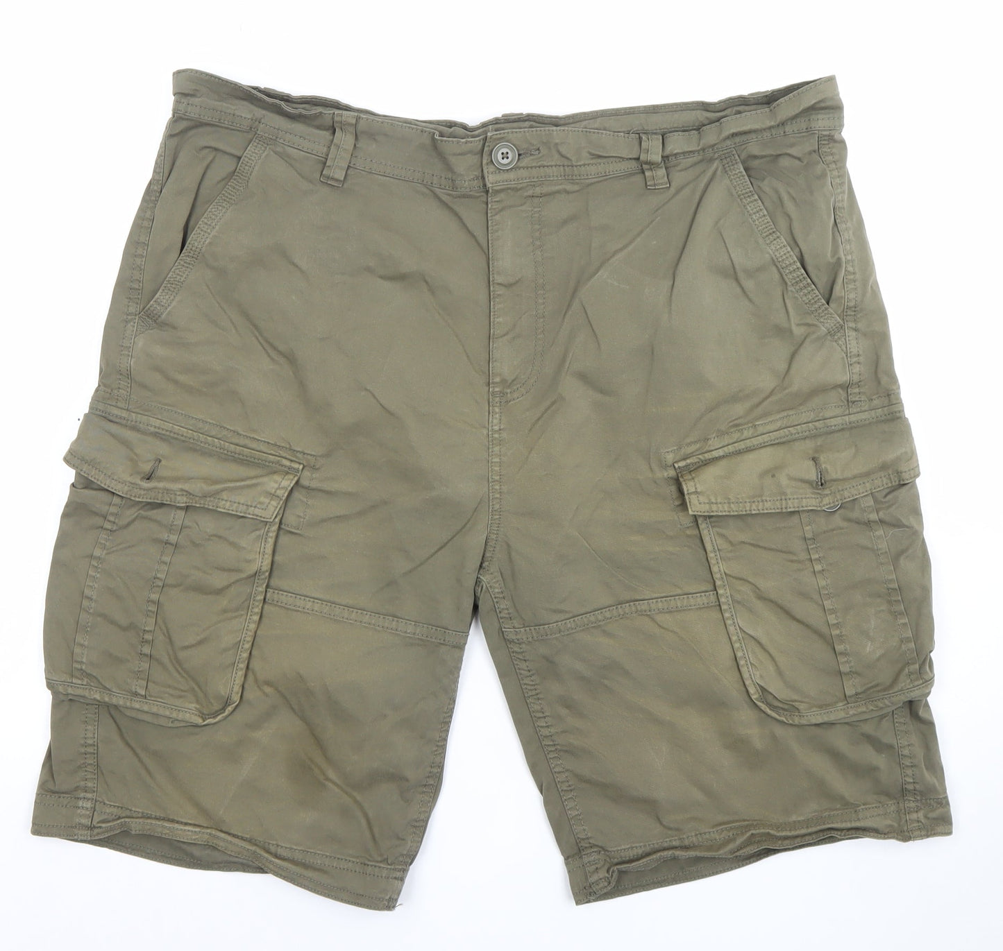 Dunnes Stores Men’s Khaki Green Cargo Shorts 40in Waist Cotton Blend