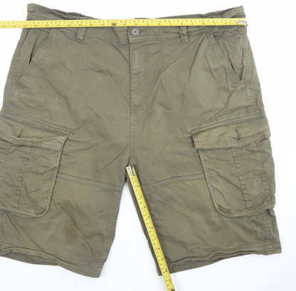 Dunnes Stores Men’s Khaki Green Cargo Shorts 40in Waist Cotton Blend