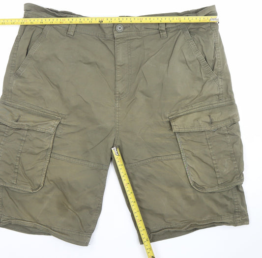 Dunnes Stores Men’s Khaki Green Cargo Shorts 40in Waist Cotton Blend