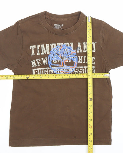 Boys UK Size 6 Years Timberland Brown Basic T-Shirt