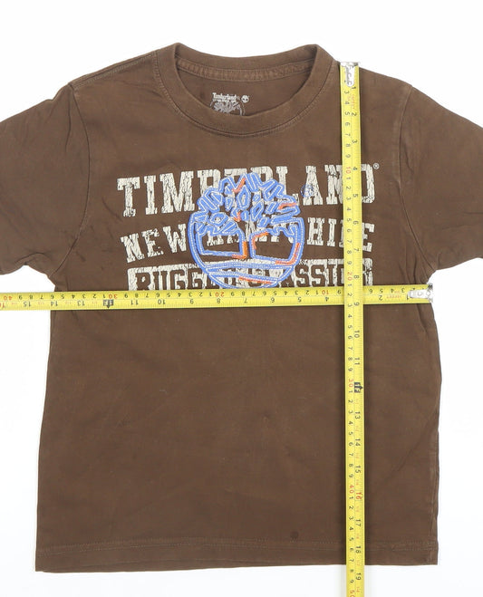 Boys UK Size 6 Years Timberland Brown Basic T-Shirt