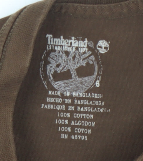 Boys UK Size 6 Years Timberland Brown Basic T-Shirt