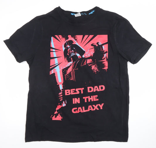 Nutmeg Men’s Black Star Wars Darth Vader Best Dad Graphic T-Shirt Large