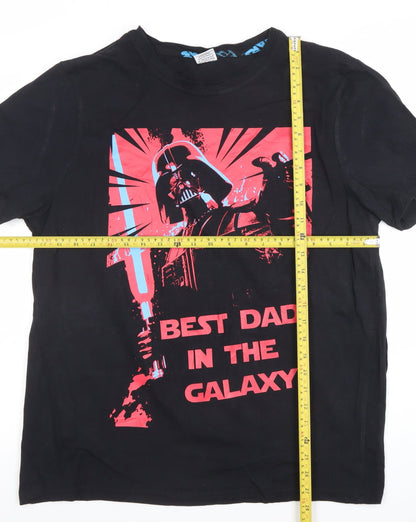 Nutmeg Men’s Black Star Wars Darth Vader Best Dad Graphic T-Shirt Large