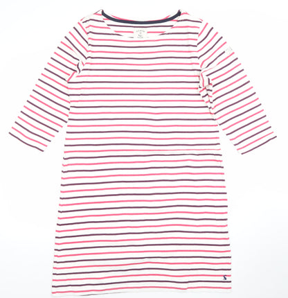 Joules Womens Multicoloured Stripe Shift Dress Size 16 3/4 Sleeve