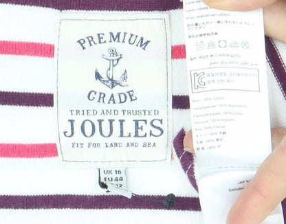 Joules Womens Multicoloured Stripe Shift Dress Size 16 3/4 Sleeve