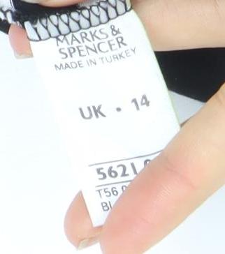 Womens UK Size 14 Marks and Spencer Black Basic T-Shirt