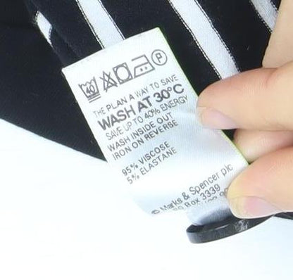 Womens UK Size 14 Marks and Spencer Black Basic T-Shirt