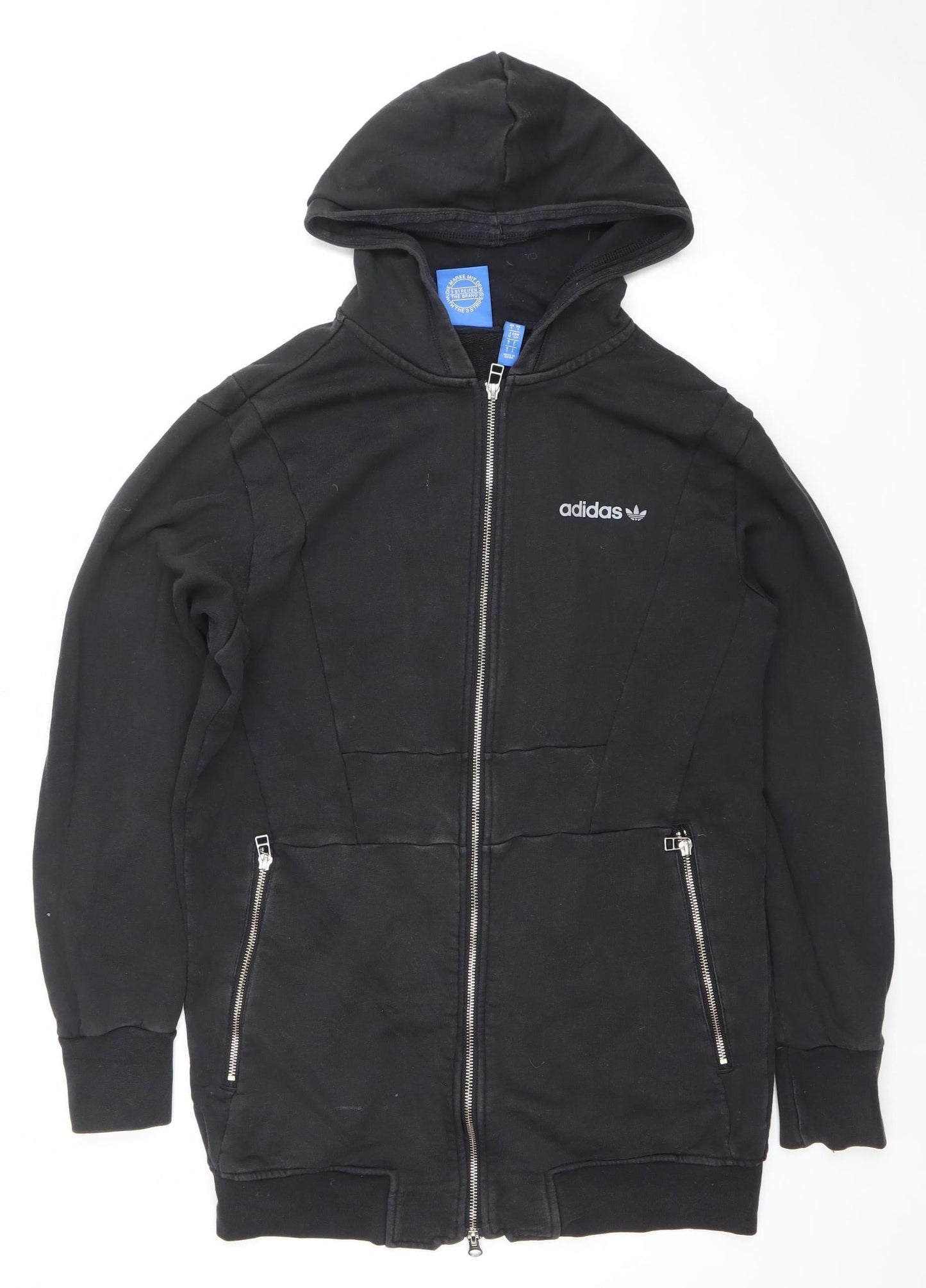 Adidas Men's Black Full Zip Hoodie Size S Cotton Sportswear