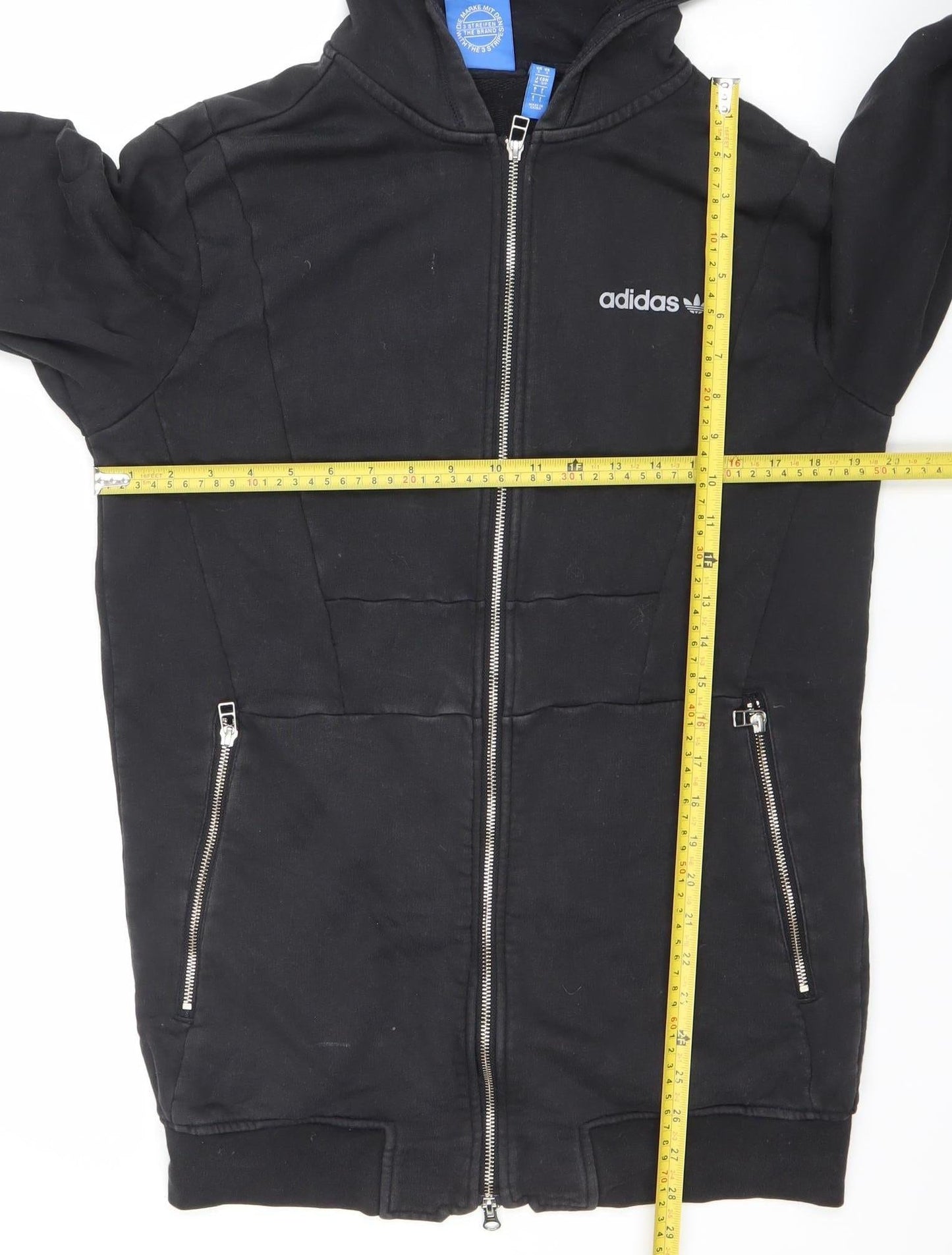 Adidas Men's Black Full Zip Hoodie Size S Cotton Sportswear