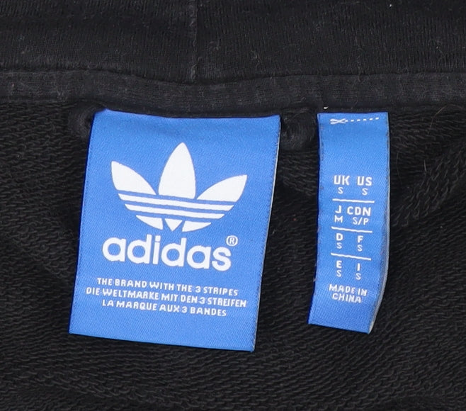 Adidas Men's Black Full Zip Hoodie Size S Cotton Sportswear