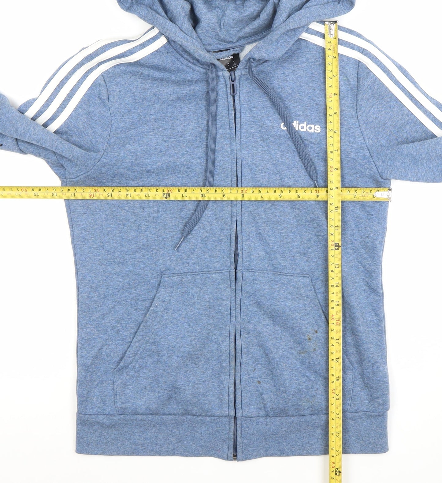 Womens UK Size S adidas Blue Full Zip Hoodie