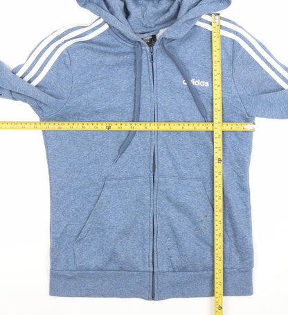 Womens UK Size S adidas Blue Full Zip Hoodie
