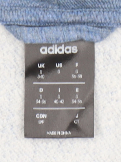 Womens UK Size S adidas Blue Full Zip Hoodie