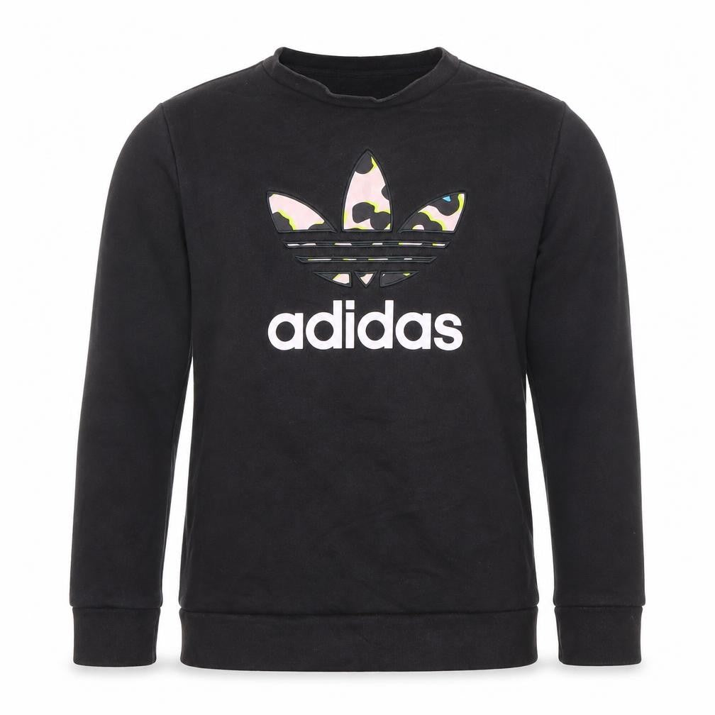 Adidas Boys Black 13-14 Years Crew Neck Pullover Sweatshirt