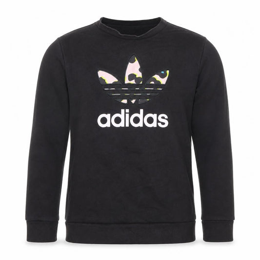 Adidas Boys Black 13-14 Years Crew Neck Pullover Sweatshirt