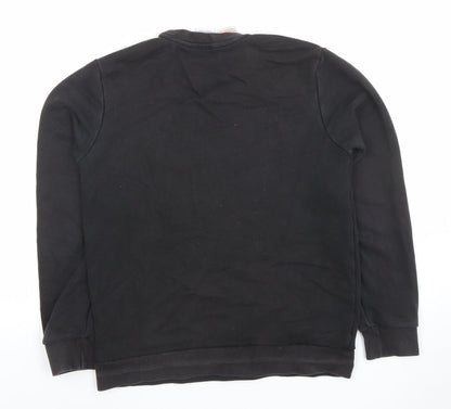 Adidas Boys Black 13-14 Years Crew Neck Pullover Sweatshirt