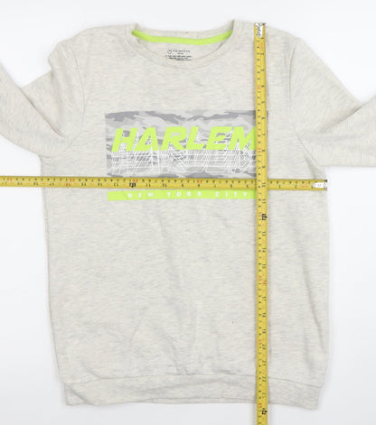 Primark Boys Beige Harlem New York City Pullover Sweatshirt Size 12 Years