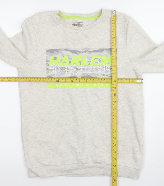 Primark Boys Beige Harlem New York City Pullover Sweatshirt Size 12 Years