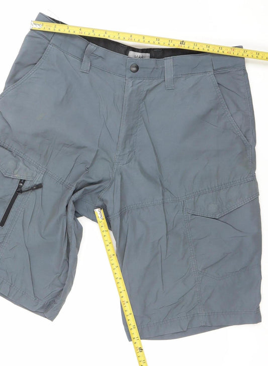 Marks and Spencer Men's Blue 34 Cargo Shorts Lightweight Quick Dry