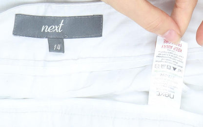 Next Women’s White Linen Cotton Chino Trousers Size 14