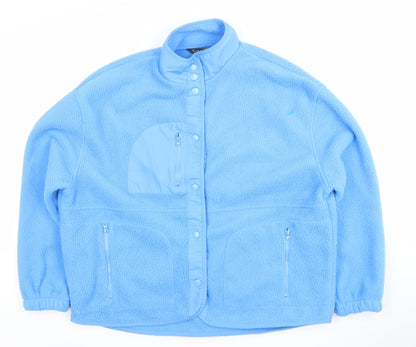 Dunnes Women Blue Fleece Basic Jacket Size S Casual Winter