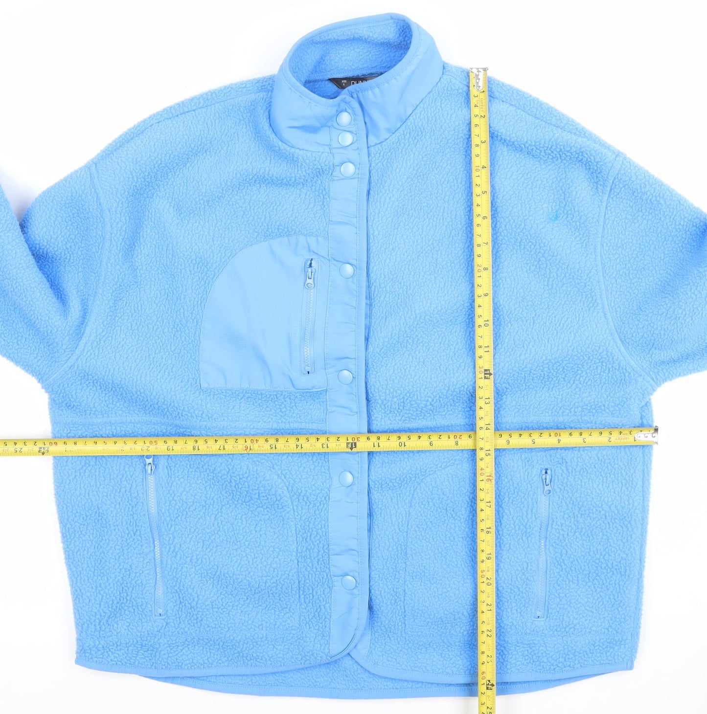 Dunnes Women Blue Fleece Basic Jacket Size S Casual Winter