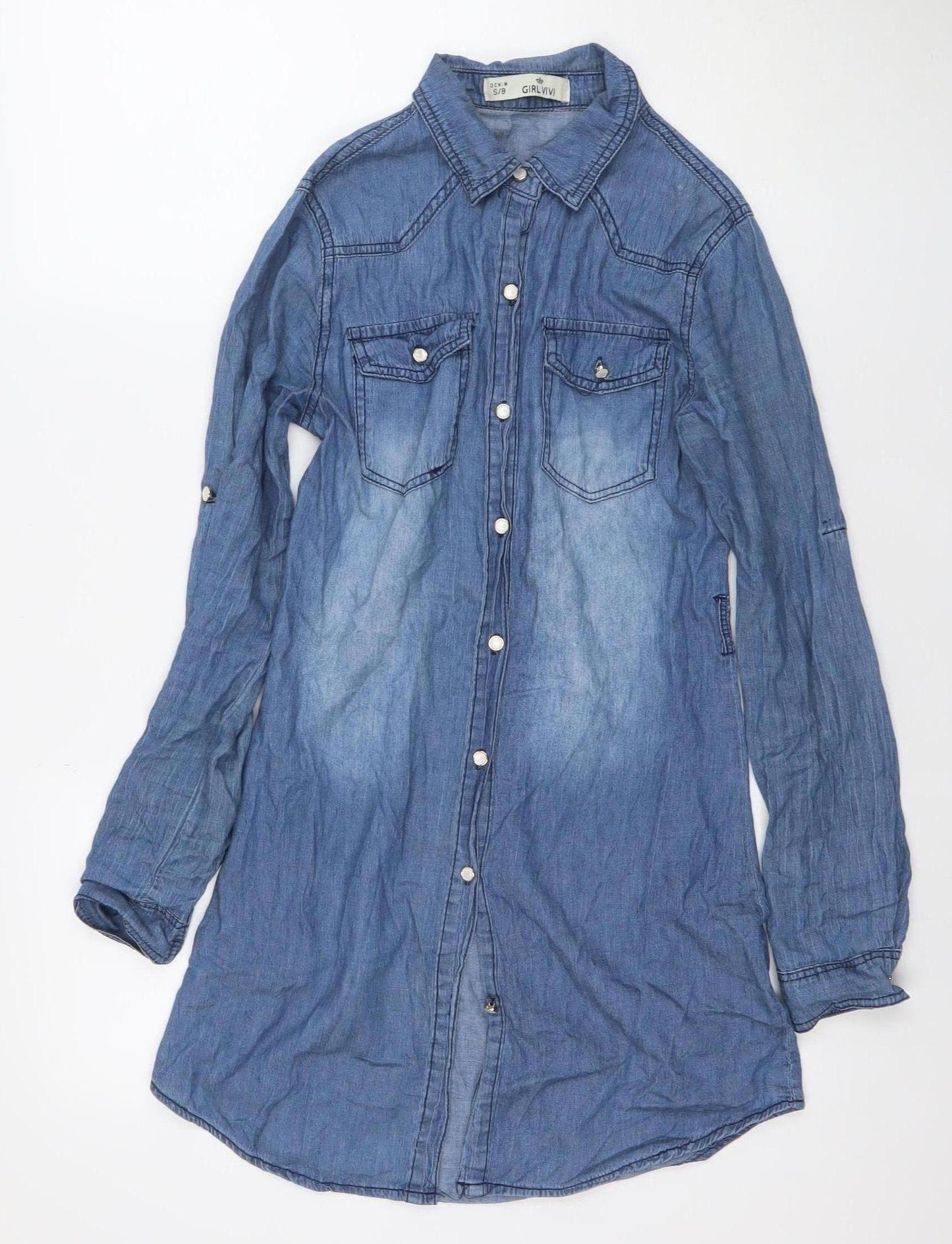 Womens UK Size S GIRL VIVI Shirt Dress