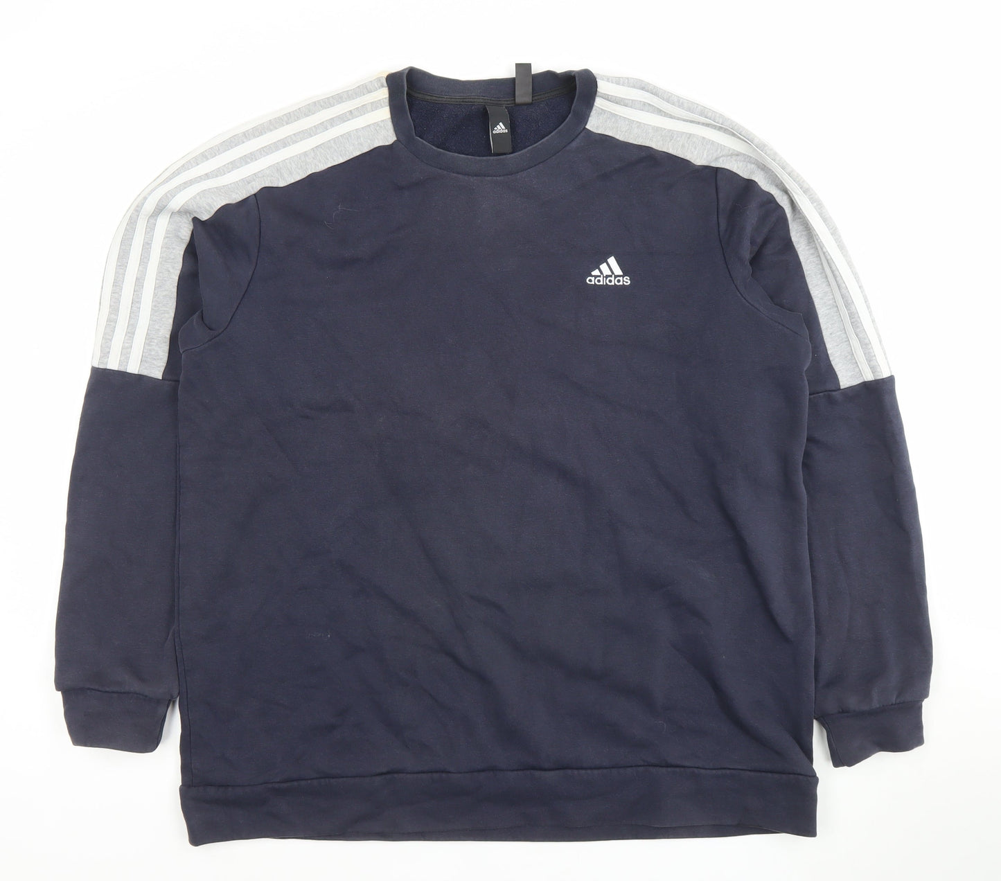 Adidas Men's Blue Crew Neck Pullover Sweatshirt L Sports Fleece