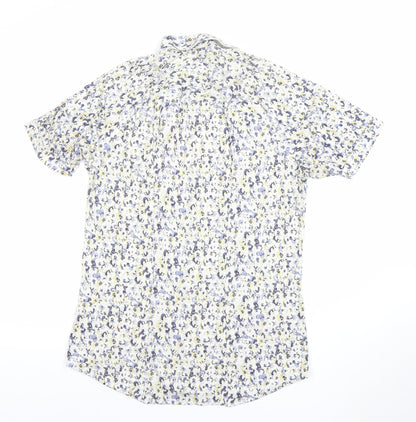 Desoto Men's Multicoloured Floral Short Sleeve Cotton Button-Up Shirt M