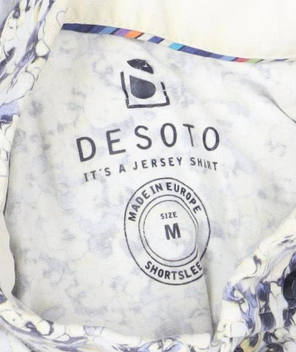 Desoto Men's Multicoloured Floral Short Sleeve Cotton Button-Up Shirt M