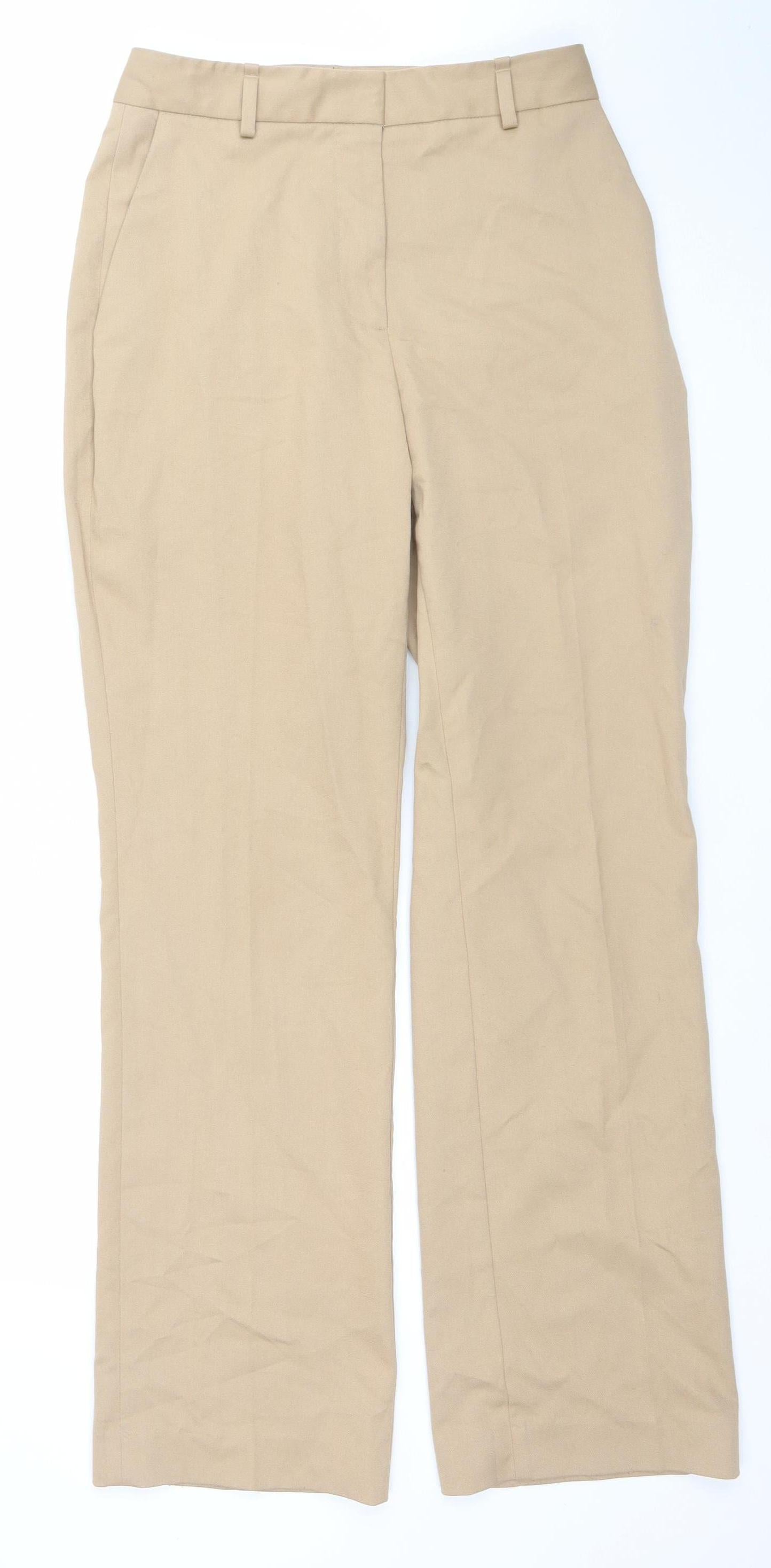 Womens UK Size S Zara Regular Fit Chino Beige Trousers