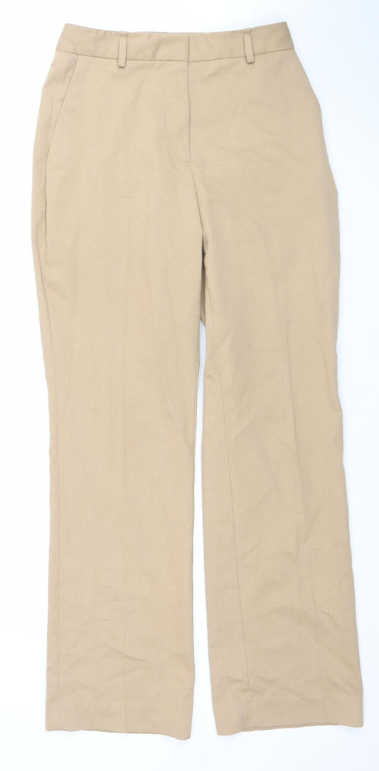 Womens UK Size S Zara Regular Fit Chino Beige Trousers