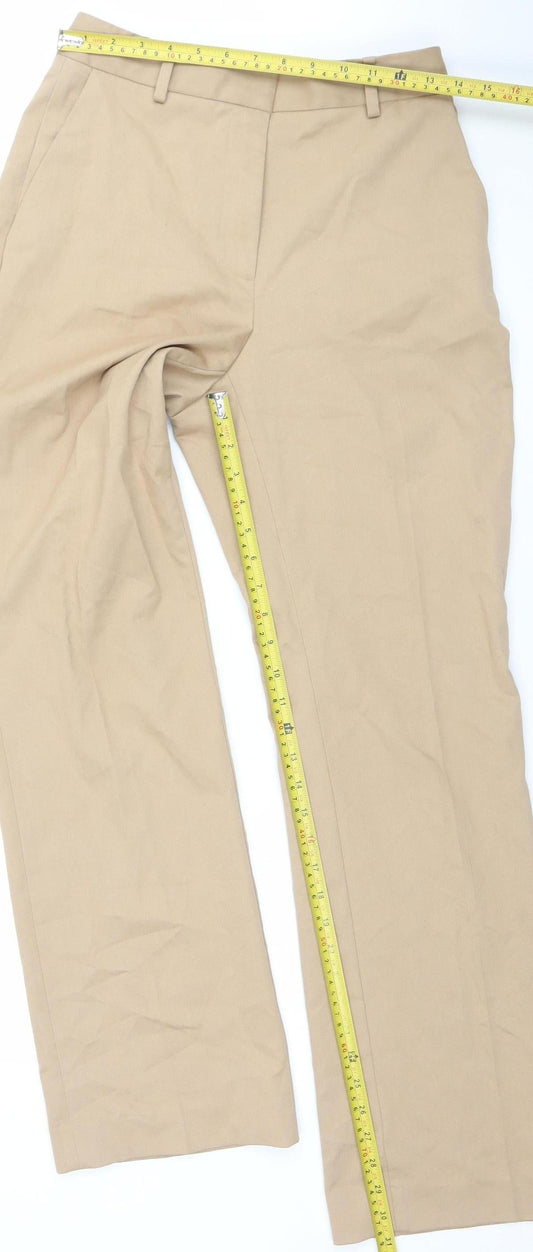 Womens UK Size S Zara Regular Fit Chino Beige Trousers