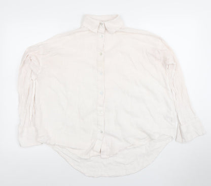 Womens UK Size S Pull&Bear Ivory Basic Button-Up