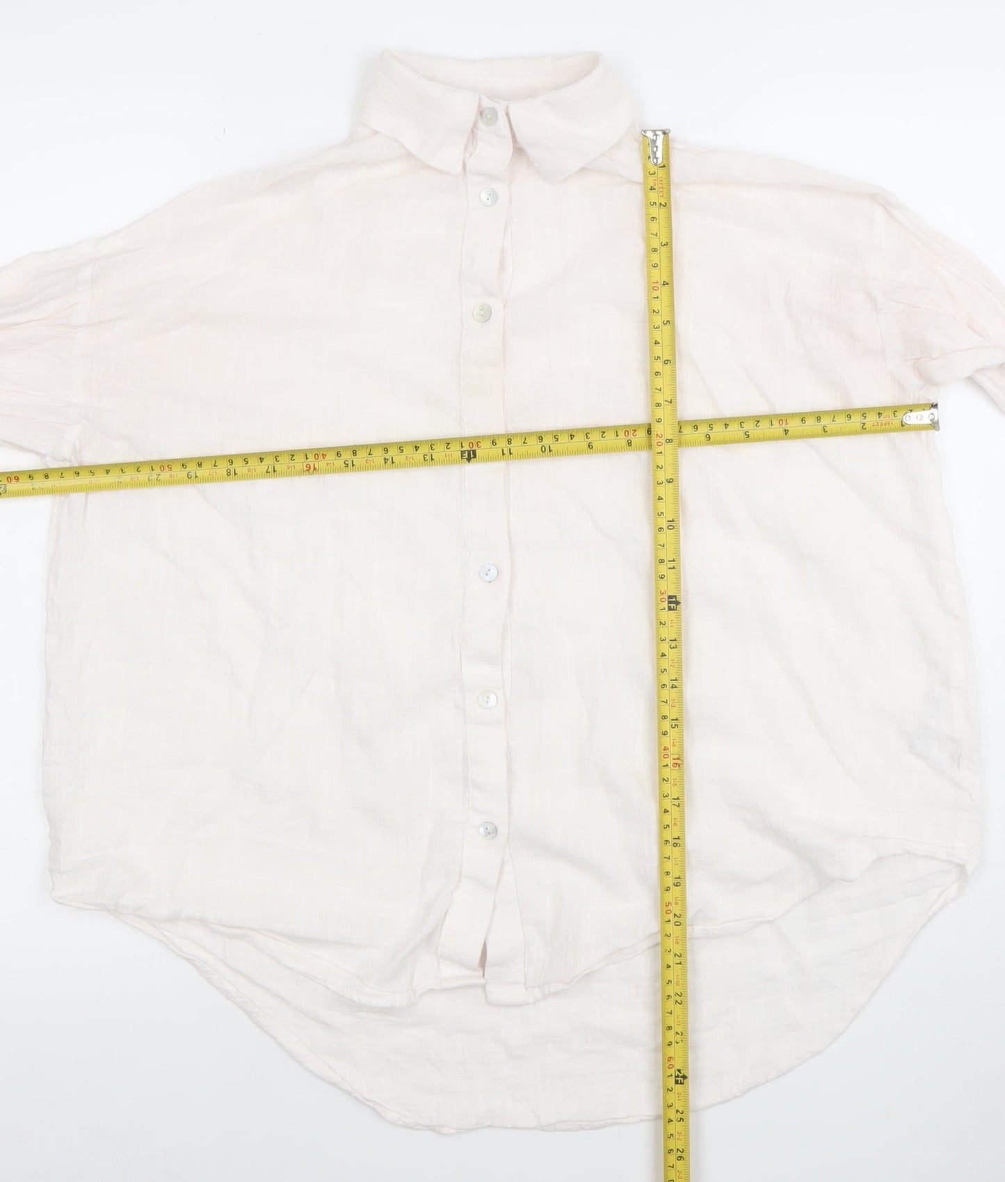 Womens UK Size S Pull&Bear Ivory Basic Button-Up